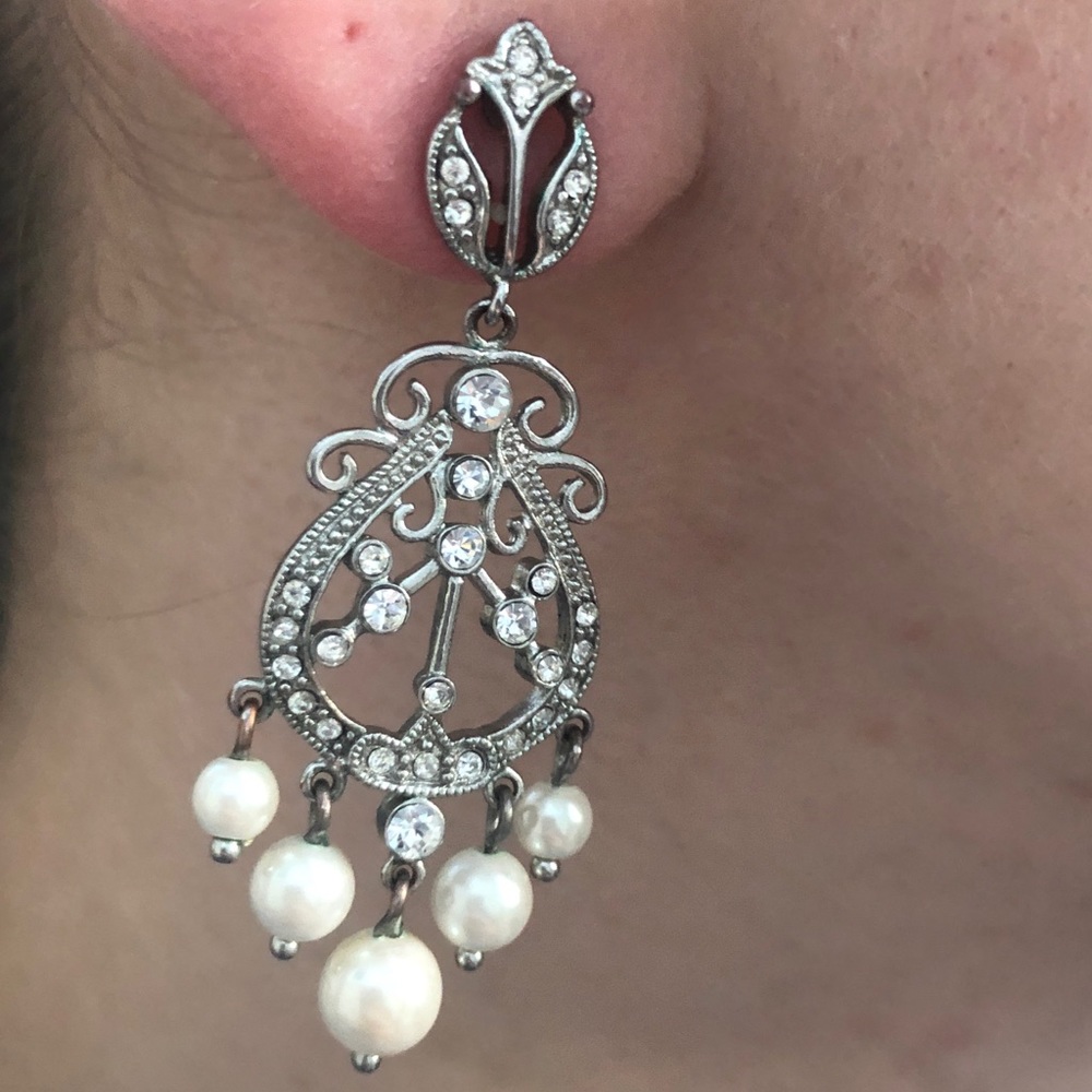 Pearl and Diamond Earrings